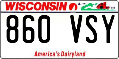 WI license plate 860VSY