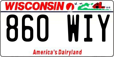 WI license plate 860WIY