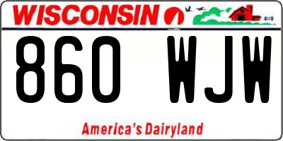WI license plate 860WJW