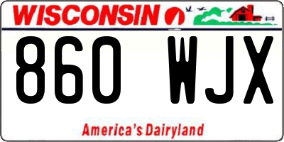 WI license plate 860WJX