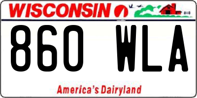 WI license plate 860WLA