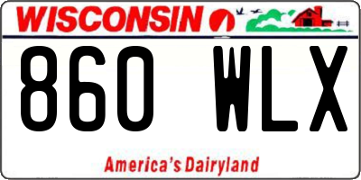 WI license plate 860WLX