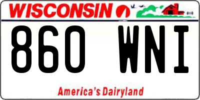 WI license plate 860WNI