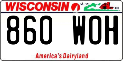 WI license plate 860WOH