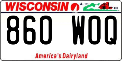 WI license plate 860WOQ