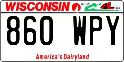 WI license plate 860WPY