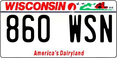 WI license plate 860WSN