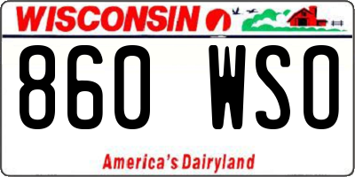 WI license plate 860WSO
