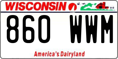 WI license plate 860WWM