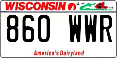 WI license plate 860WWR