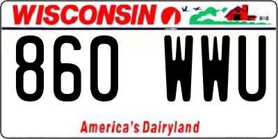 WI license plate 860WWU