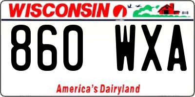 WI license plate 860WXA