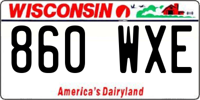 WI license plate 860WXE