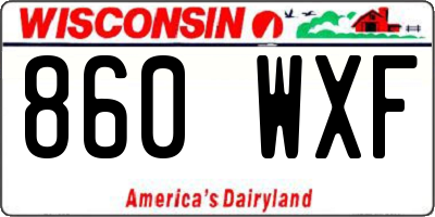 WI license plate 860WXF