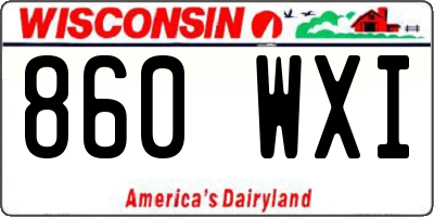 WI license plate 860WXI