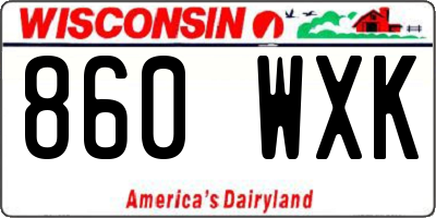 WI license plate 860WXK