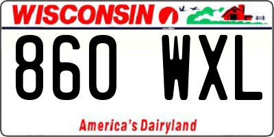 WI license plate 860WXL
