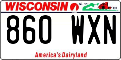 WI license plate 860WXN