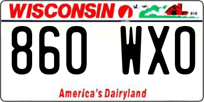 WI license plate 860WXO
