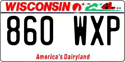 WI license plate 860WXP