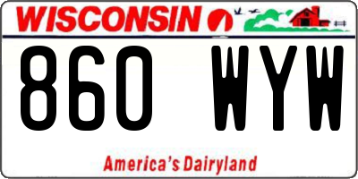 WI license plate 860WYW