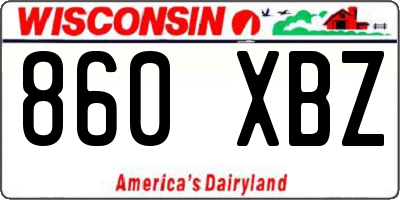 WI license plate 860XBZ