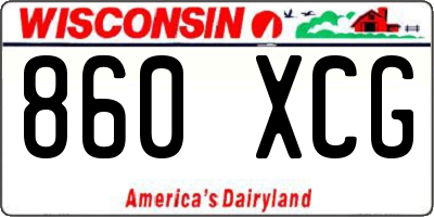 WI license plate 860XCG