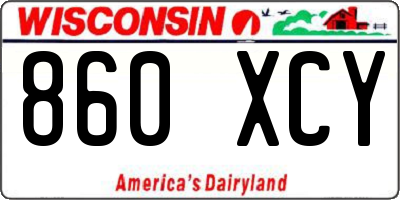 WI license plate 860XCY