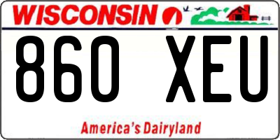WI license plate 860XEU