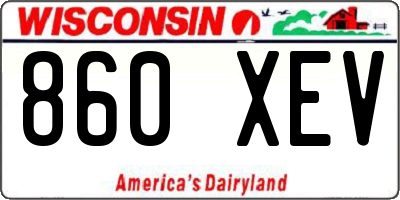 WI license plate 860XEV