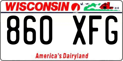 WI license plate 860XFG
