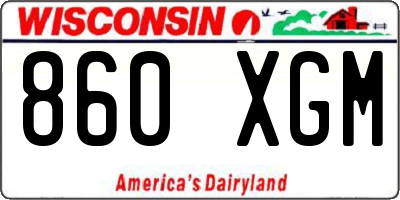 WI license plate 860XGM