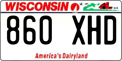 WI license plate 860XHD