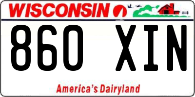 WI license plate 860XIN