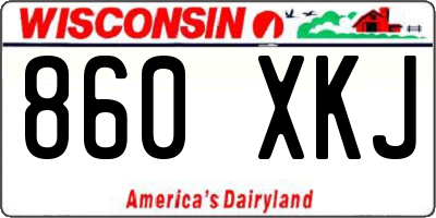 WI license plate 860XKJ