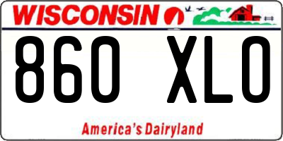 WI license plate 860XLO
