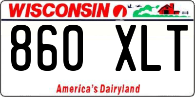 WI license plate 860XLT