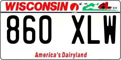 WI license plate 860XLW
