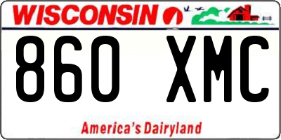 WI license plate 860XMC