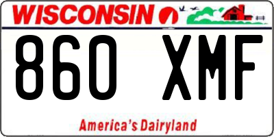 WI license plate 860XMF