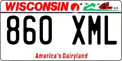 WI license plate 860XML