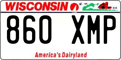 WI license plate 860XMP
