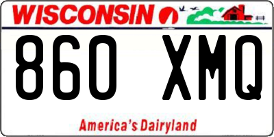WI license plate 860XMQ