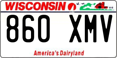 WI license plate 860XMV
