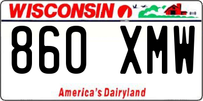 WI license plate 860XMW