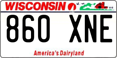WI license plate 860XNE