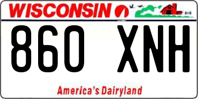 WI license plate 860XNH