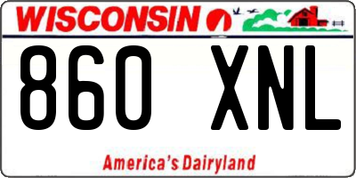 WI license plate 860XNL