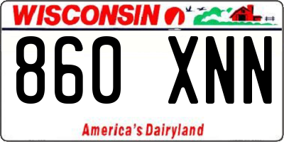 WI license plate 860XNN
