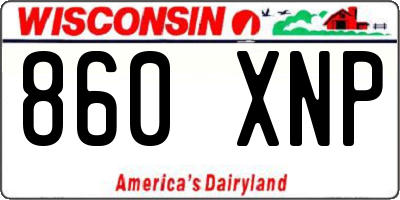 WI license plate 860XNP